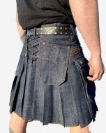 Men Blue Denim Utility Kilt -  