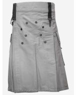Modischer Grauer Utility Kilt Für Herren - Schottisher Kilt
