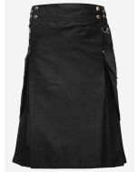 Schwarzer moderner Utility Kilt für Herren – Scot Kilt Store