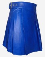 Stylischer Kilt aus blauem Leder - Schottisher Kilt