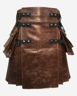Austauschbarer Getragener Kilt Aus Braunem Leder - Schottisher Kilt