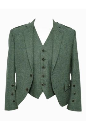 Neue Grüne Tweed Kilt Jacke Und Taillenjacke Für Herren - Schottisher Kilt