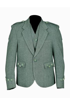 Herren Lovat Grüne Tweed Argyle Kilt Jacke Mit 5 Knopf Weste - Schottisher Kilt