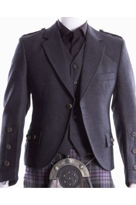 Crail Kilt Jacke Und Weste Grau Charcoal Scottish - Schottisher Kilt