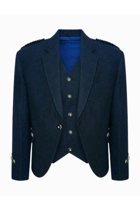 Tweed Crail Highland Blue Kilt Jacke Und Weste Schottisches Hochzeitskleid - Schottisher Kilt