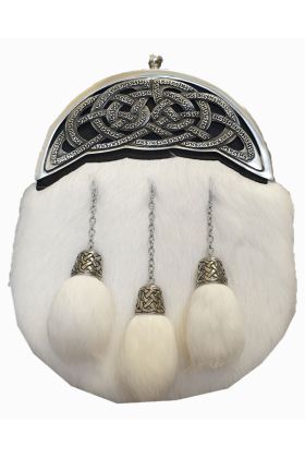 Kleid Sporran White Rabbit mit Zinn Cantle | Schottischer Kilt
