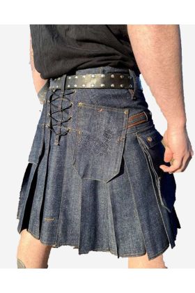 Blauer Jeans Utility Kilt Für Herren - Schottisher Kilt