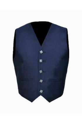New Scottish Blue Wool Argyle Weste Weste - Schottisher Kilt