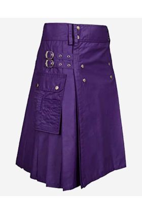 Der auffällige und praktische lila Utility-Kilt für Damen - Schottisher Kilt