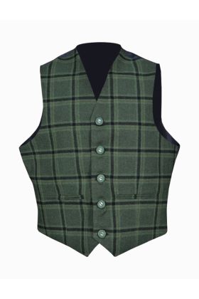 Lovat Grüne Tweed Argyle Weste Mit 5 Knöpfen Im Traditionellen Stil - Schottisher Kilt
