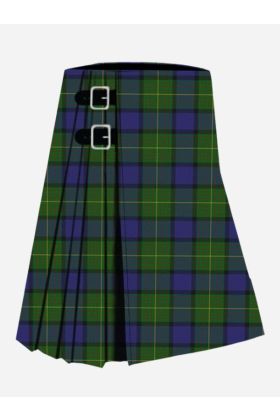 Laden Sie den schottischen Kilt von Moore mit Tartan-Kilt vorne ab
