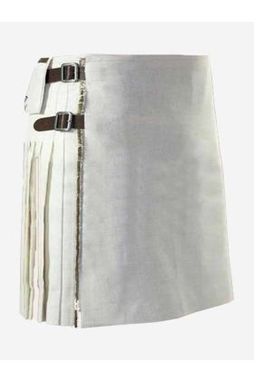 Luxuriöser Weißer Kilt Mit Weihnachtlichem Karomuster Für Herren - Schottisher Kilt