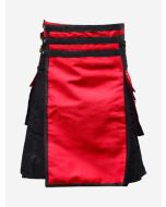 Schwarz Roter  Zweifarbiger  Stilvoller Utility Kilt - Schottisher Kilt