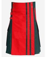 Voguish Red _ Green Hybrid Kilt Für Herren - Schottisher Kilt