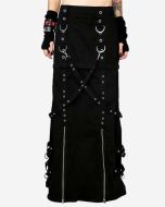 Langer, fließender Gothic-Kilt für die moderne Frau - Schottisher Kilt